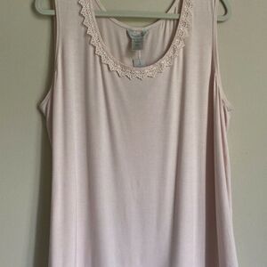 Multiples Soft Pink Lace-Trim Tank Top